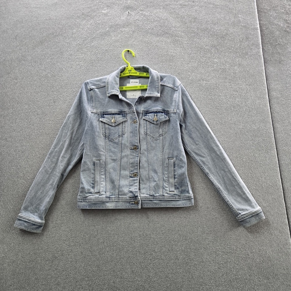 Hollister Junior Jacket L Light Blue Denim‎ Button Trucker